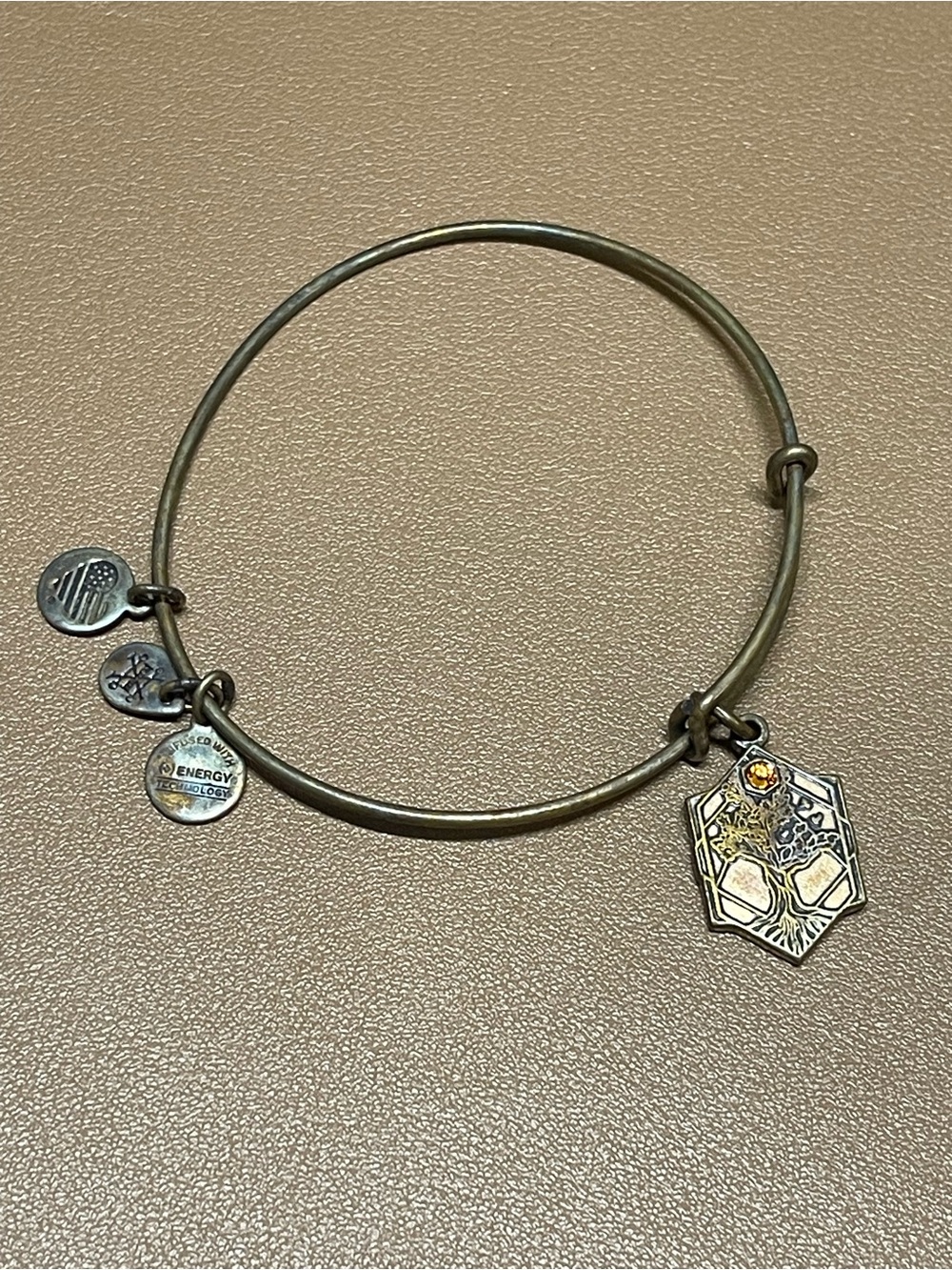 Alex and Ani "Tree of Life" Crystal Charm Bangle Bracelet